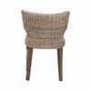 Bali & Pari Enver Modern Bohemian Grey Rattan and Brown Wood Dining Chair 209-12799